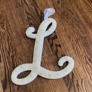 Pearl Embellished Letter Decor